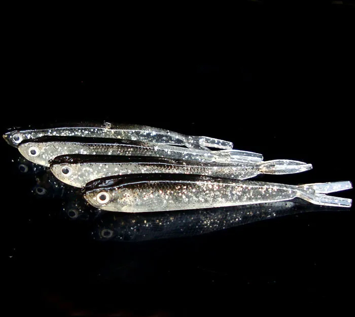 Señuelo blando de pesca, cebo súper Natural, atrayente Artificial negro, simulación de captura de peces, 7cm/10cm, 5 unidades/bolsa - imagen 4