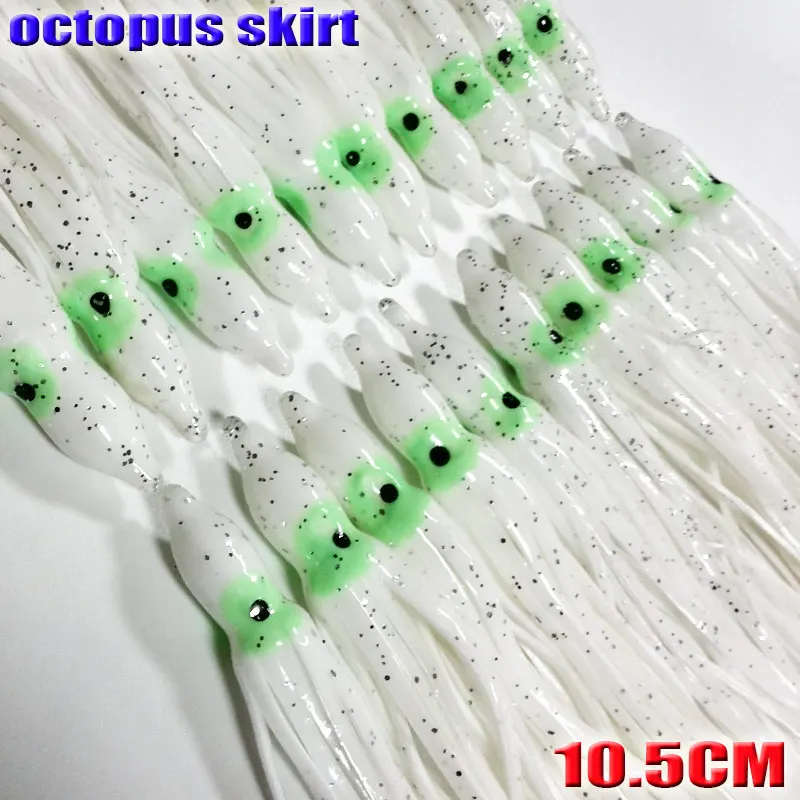 20123 faldas de pesca sotf de pulpo, 17 tipos de pesca, usted elige cada tipo, 20 unids/lote, la longitud es de 10,5 CM - imagen 4