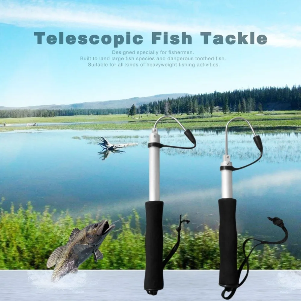 Gancho de pesca telescópico de acero inoxidable, herramienta de pesca al aire libre, 60cm o 120cm, aleación de aluminio - imagen 4