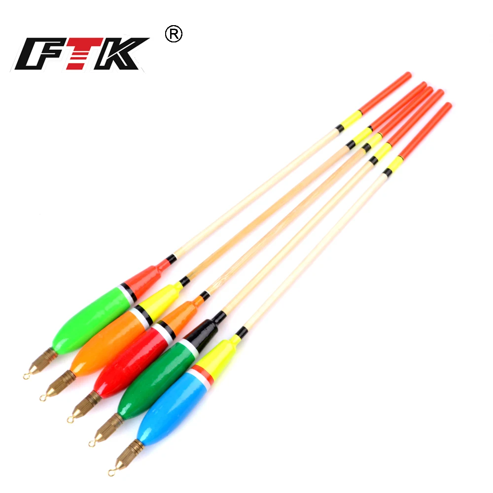 FTK-flotador de pesca colgante de cobre, 5 piezas, tubo de deriva, boya de pesca de colores mezclados, accesorios de pesca de abeto Barguzinsky - imagen 3