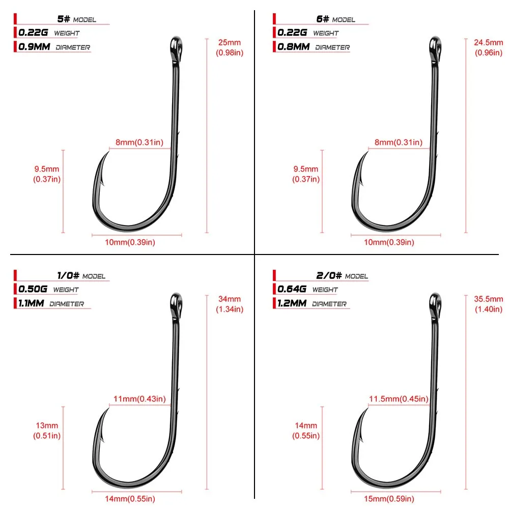 Anzuelo individual de acero al carbono con 3 púas, anzuelos de Pesca de mar grandes para Jigbait, señuelo de Pesca, 100 unidades, 3-6 #1/0 #2/0 #3/0 # - imagen 4