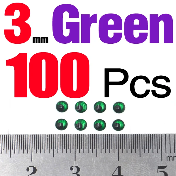 3mm Green 100pcs