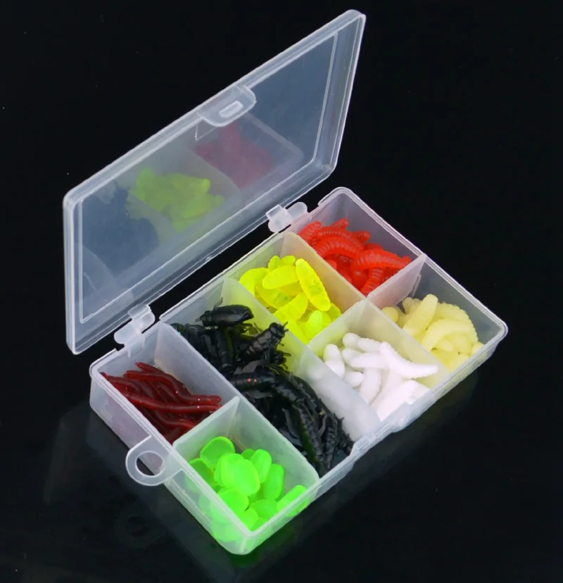 Kit de señuelos blandos para pesca, cebos de gusano Artificial, granos de maíz Grub, Grillo, 140 piezas - imagen 4