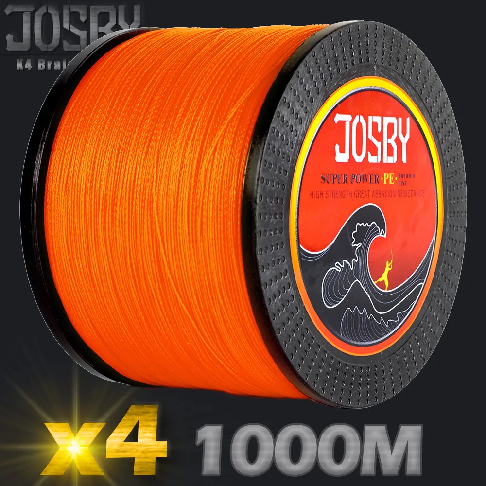 JOSBY-sedal trenzado de multifilamento de PE, hilo de pesca de carpa de 4 hebras, 6, 8, 10, 15, 20, 30, 35, 40, 50, 60, 70, 80 LB, 1000M - imagen 2