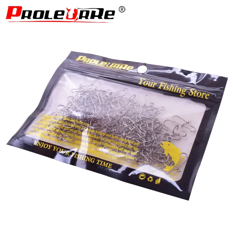 Conector de pesca de acero inoxidable, accesorio de arrastre fuerte 18 28KG 16 21mm, herramienta de pesca, accesorios a presión, 100 unids/lote 1 #2 # - imagen 2