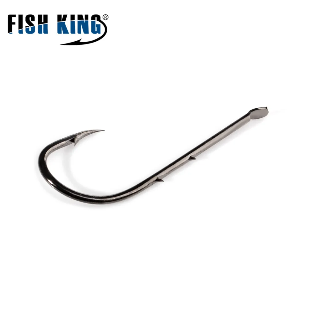 FISH KING-anzuelo de pesca con línea de 30 unids/lote, Combo de anzuelos de carpa con púas, accesorios para el cabello, aparejos para pescar, 10 #-1 # - imagen 3