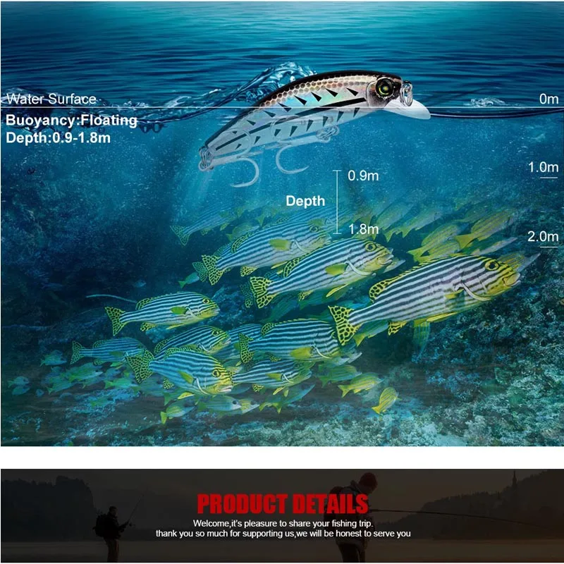 KMREA-señuelo de pesca de 1 piezas, 80mm, 11g, Minnow, cebo duro Artificial de calidad profesional, Wobbler, Lucio, aparejos de pesca, ojo 3D - imagen 3