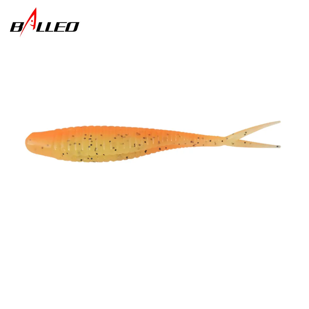 Balleo 10 unids/lote anzuelo de cola de horquilla señuelo suave 7 cm/1,8g señuelo de pesca Shad cebo de silicona alimentador de cebo de plástico suave para pesca de Lucio - imagen 5