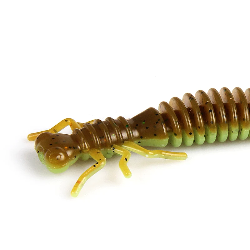 Señuelos blandos de Larva, 50mm, 62mm, 85mm, Señuelos artificiales de pesca de silicona para lubina, Lucio, Minnow, Swimbait, Jigging, cebos de plástico, gusano, novedad de 2019 - imagen 2