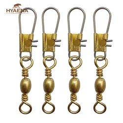 Hyaena-Pin giratorio de barril de pesca, anzuelos de pesca, enclavamiento, rodamiento de bolas, Conector de anillos sólidos