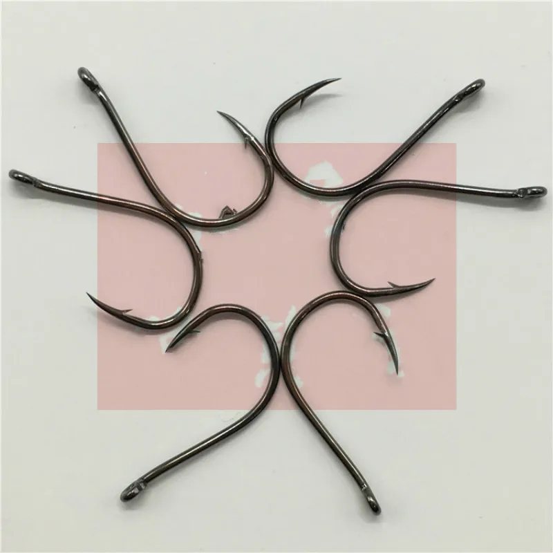 Anzuelos de pesca con púas, accesorio superafilado con ojo de anillo, color negro, ultraligero, forma circular - imagen 2