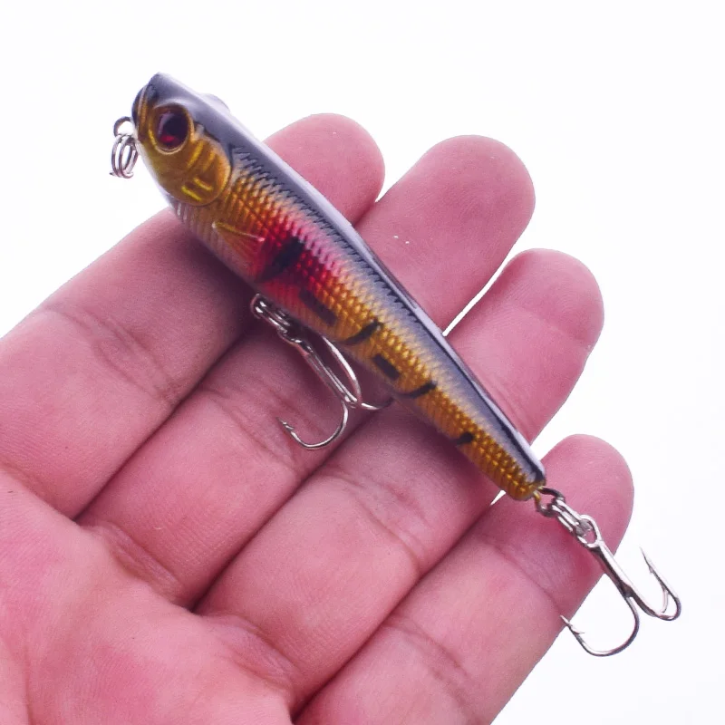 Señuelo de pesca Topwater, cebo duro de 7cm y 6,5g, 9 colores disponibles, aparejos de pesca flotantes lentos, 1 unidad - imagen 5