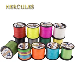 Hercules-sedal de Pesca de carpa de 8 hebras, hilo trenzado de 300m y 100% PE, 15 colores, fuerte, 10-300LB