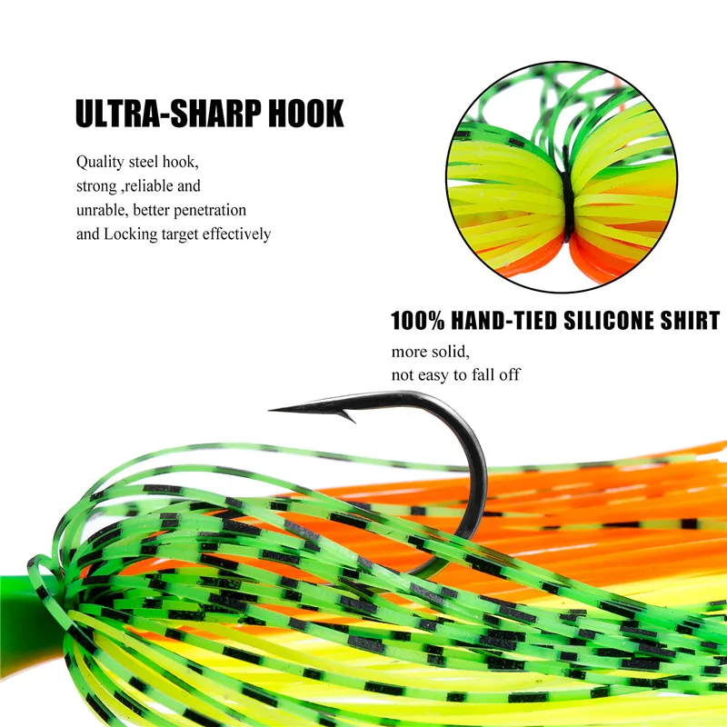 SUNMILE-señuelo de pesca con hoja de sauce y cuchillas giratorias, cebos giratorios para Lucio, señuelo de Metal, 14g - imagen 5