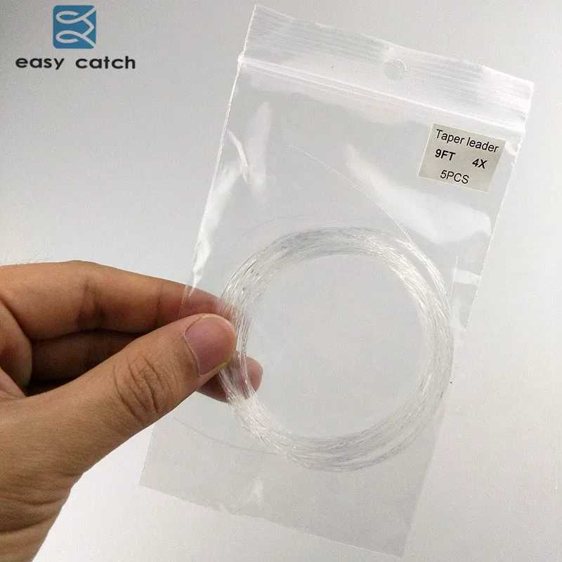 Línea de pesca con mosca, líder cónico de pesca con mosca, líder cónico, 5 piezas, 9 pies, 2,7 m, 1x2x3x4x5x - imagen 3