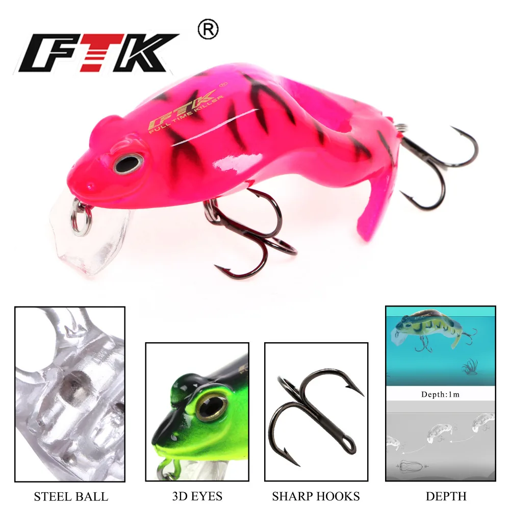 FTK Señuelo rana topwater flotante – Twitching para lubina y lucio - imagen 5
