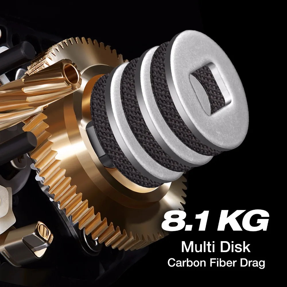 Piscifun-carrete de pesca Torrent, 8,1 kg, arrastre de carbono 7,1: 1 5,3: 1, relación de engranaje, 6 rodamientos, freno magnético, perfil bajo, carrete de Baitcasting - imagen 2