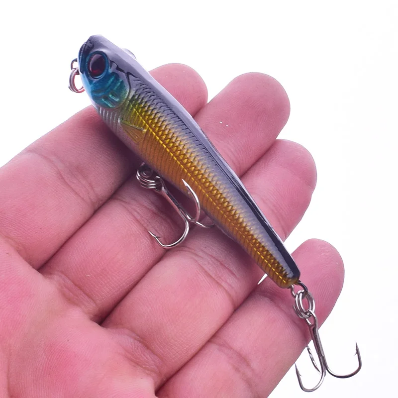 Señuelo de pesca Topwater, cebo duro de 7cm y 6,5g, 9 colores disponibles, aparejos de pesca flotantes lentos, 1 unidad - imagen 4