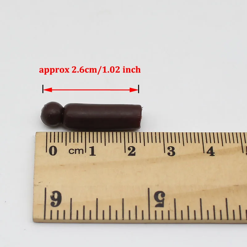 20 piezas cuentas de búfer de helicóptero Chod, Mini cuentas de búfer encubiertas de goma marrón, manga antienredos, carpa, orada, Tench, pesca gruesa - imagen 3