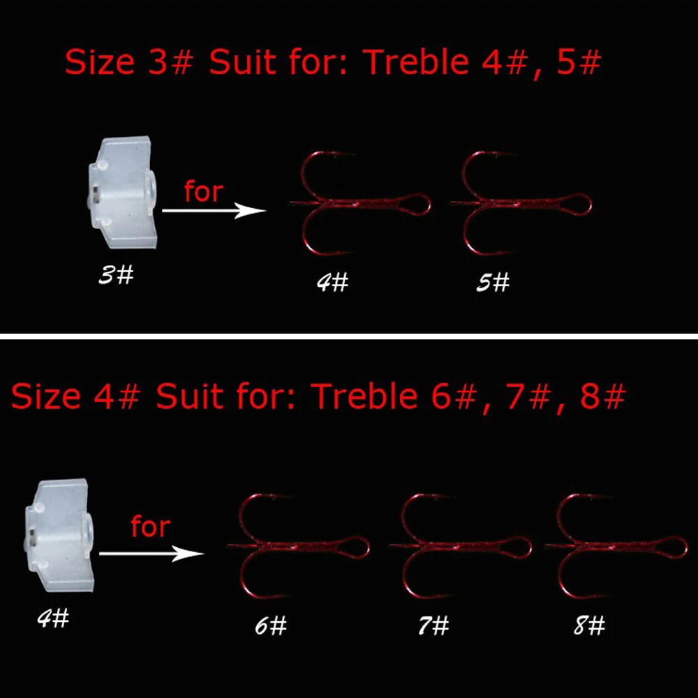 Cubiertas protectoras de anzuelos triples de plástico, 25 piezas, para Señuelos de Pesca, 5 tamaños, compatible con herramientas de tamaño triple 1, 2, 3, 1/0, 2/0, 3/0 - imagen 3