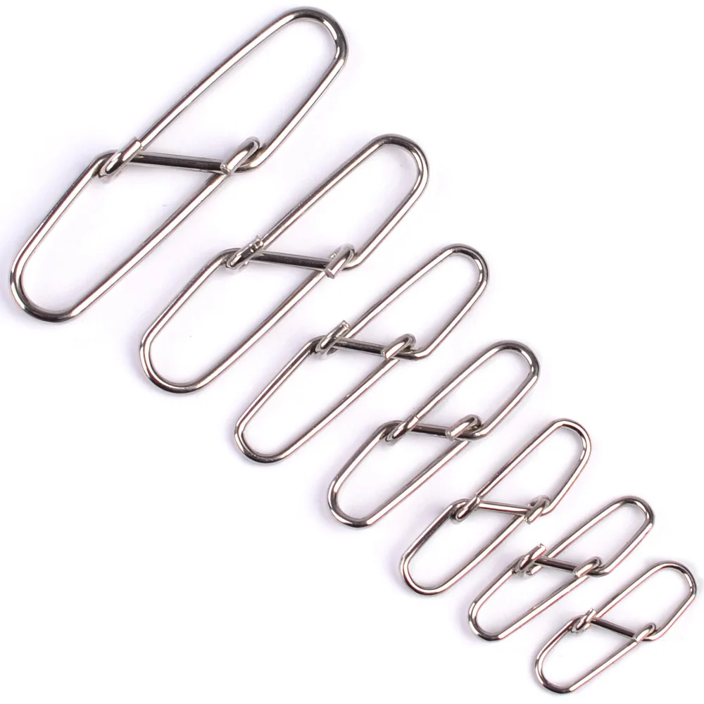 20 piezas de pasadores súper acanalados de acero inoxidable, pasador de cebo, Pin de seguridad, gancho de pesca de acero inoxidable, conector de línea, accesorios a presión
