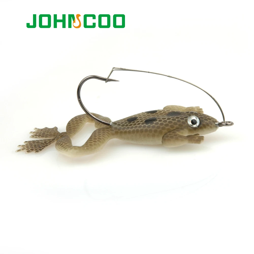 JOHNCOO-señuelo de rana de 4 piezas, Señuelos de Pesca artificiales de 6cm y 5g, cebo Wobbler Topwater para Lucio, cabeza de serpiente, cebo blando - imagen 3
