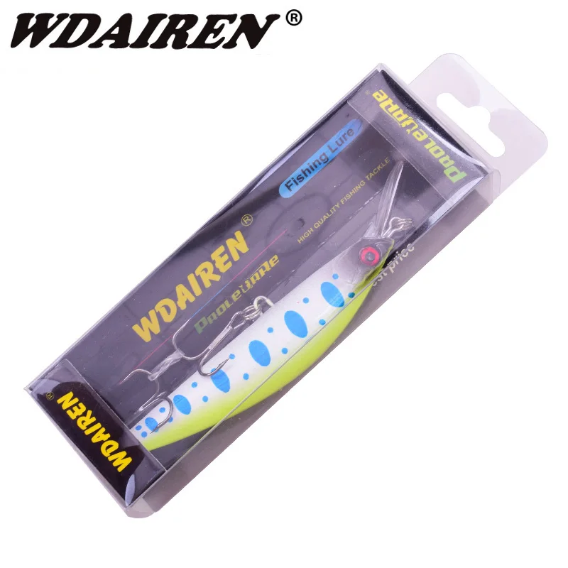 WDAIREN-Señuelos de Pesca de 10,8 cm y 25,5g, cebos duros artificiales ABS para pececillos, Wobbler, aparejos de Pesca de lubina con anzuelos - imagen 5