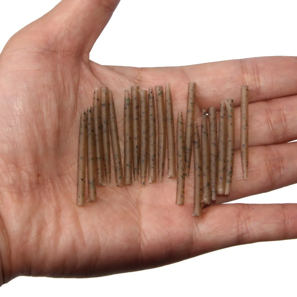 30 unids/lote, aparejos de pesca de carpa de camuflaje, Clips de seguridad, manga antienredos, conector de pesca de carpa, tubo de goma para plataformas de carpa preadheridas - imagen 4