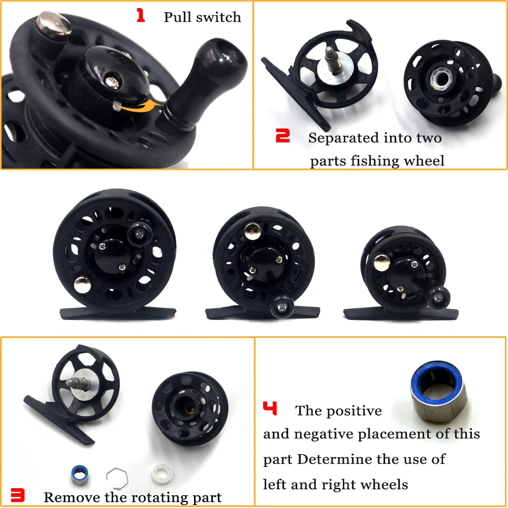 MNFT 1 Uds carrete de pesca con mosca antigua rueda de pesca en hielo 1BB rodamiento de bolas carretes de pesca intercambiables izquierda/derecha - imagen 3