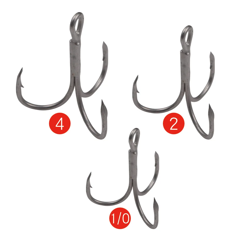 Anzuelos de pesca ST31, herramientas de aparejos de pesca de acero alto en carbono, superafilados, con ranura en sangre Aukin 1/0 2 #4 #, anzuelos triples, 5 unids/lote - imagen 3