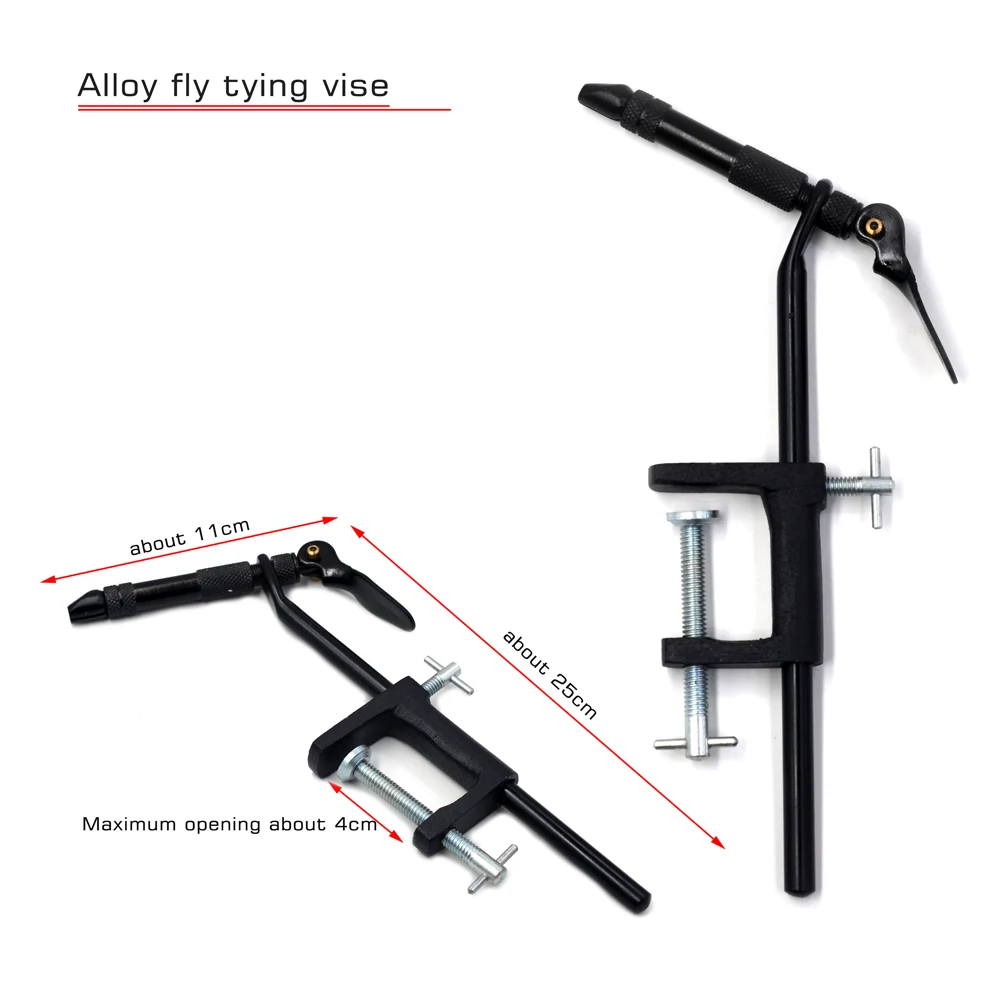 MNFT Kit de herramientas para moscas de pesca con mosca en bolsa portátil que incluye herramienta para atar moscas artificiales, tornillo de banco, alicates para púas, apilador de pelo - imagen 2
