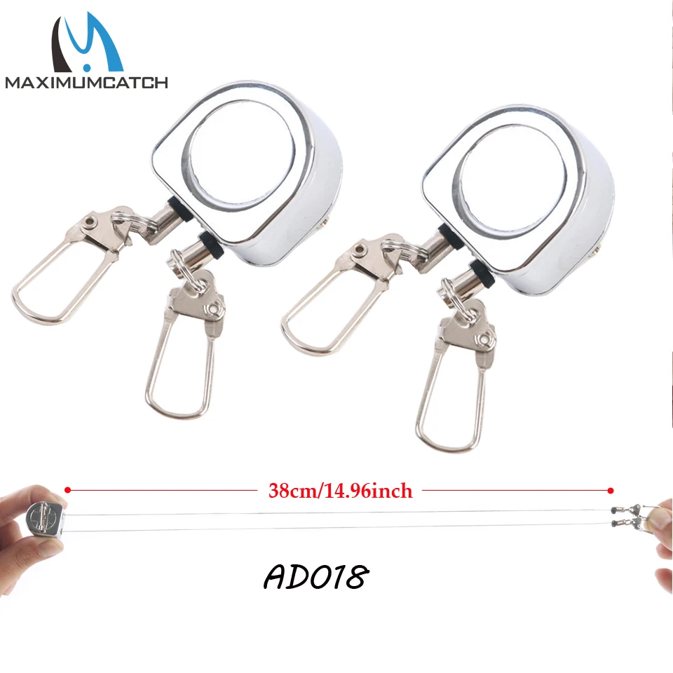 Maximumcatch-Retractor Zinger para pesca con mosca, carrete retráctil, soporte para insignia, cable de acero, tapón de retroceso, Extractor, herramienta para Kayak - imagen 3