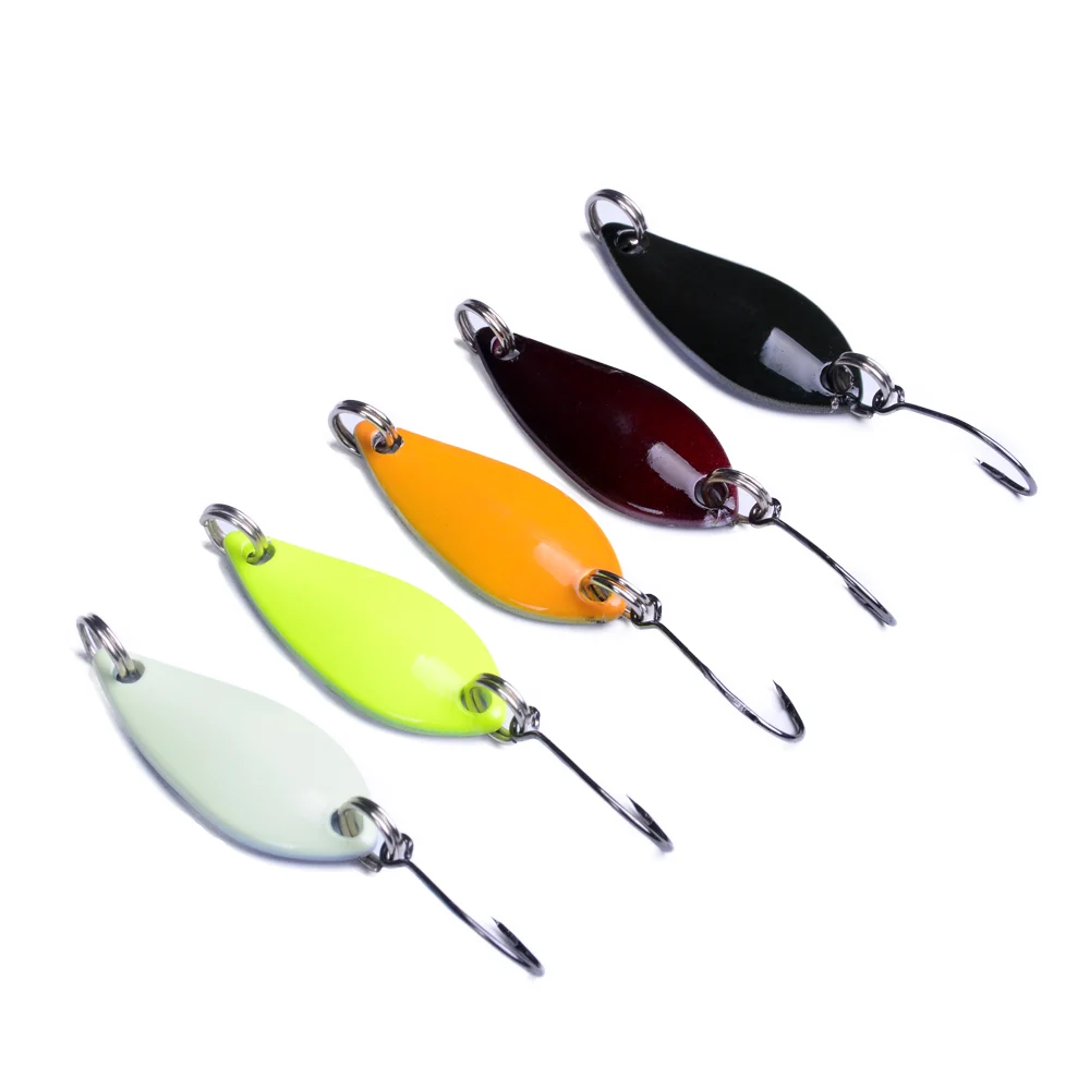 Balleo 5 unids/caja 4g señuelo cuchara de Metal 10 colores plantilla de Metal invierno pesca en hielo spinner señuelo lubina wrobbler para pesca con mosca Lucio - imagen 5
