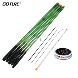 Goture caña telescópica fibra de carbono con flotador