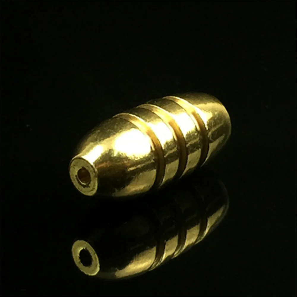 5 unids/lote forma de bala plomo de latón inoxidable 1,8g/3,5g/5g/7g/10g peso para anzuelo de pesca Texas Rig herramientas de accesorios de pesca