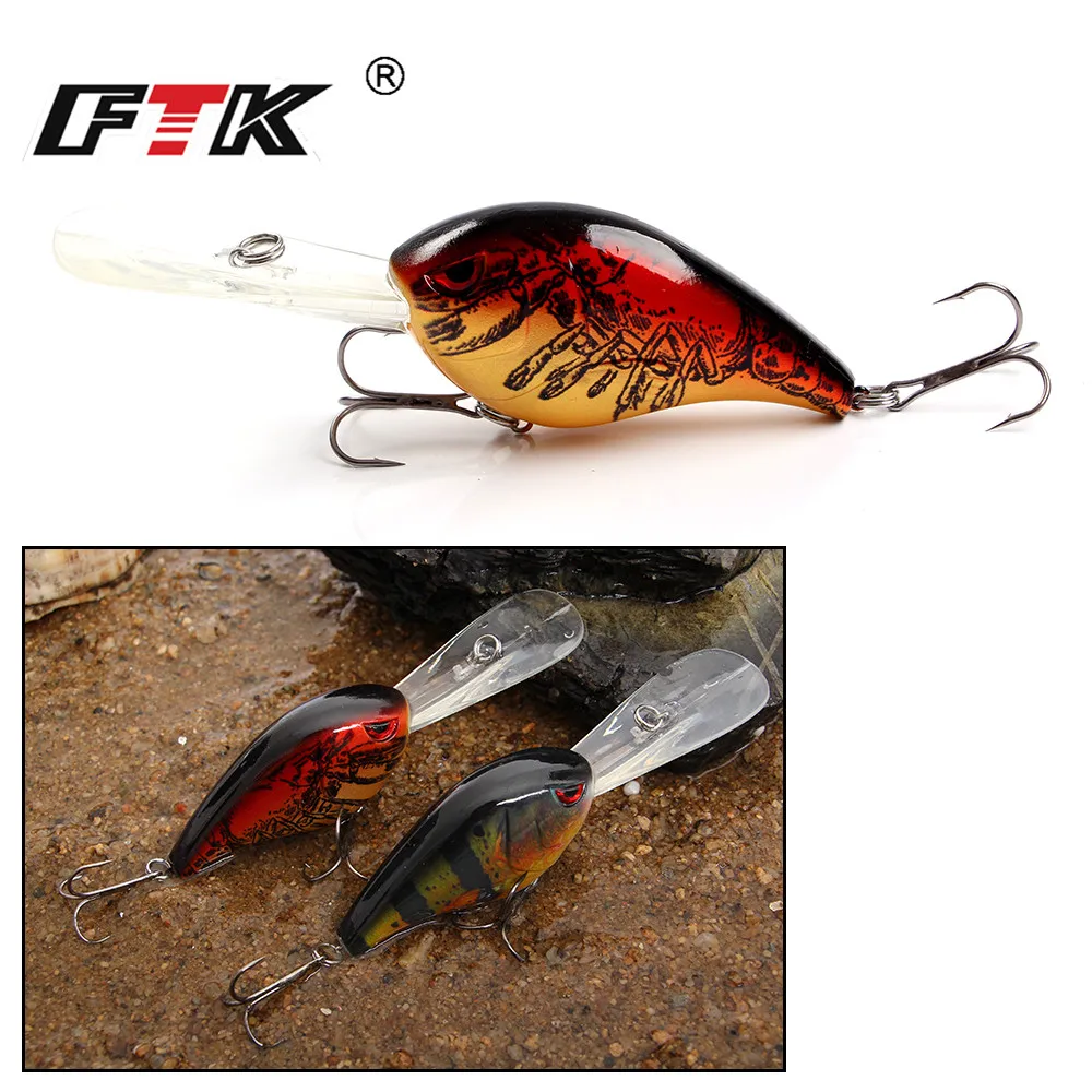 FTK 28g ojos 3D realistas Crankbait señuelo de pesca duro para cuerpo de lubina 7,6 cm Wobblers para curricán cebo de pesca con manivela Artificial - imagen 4