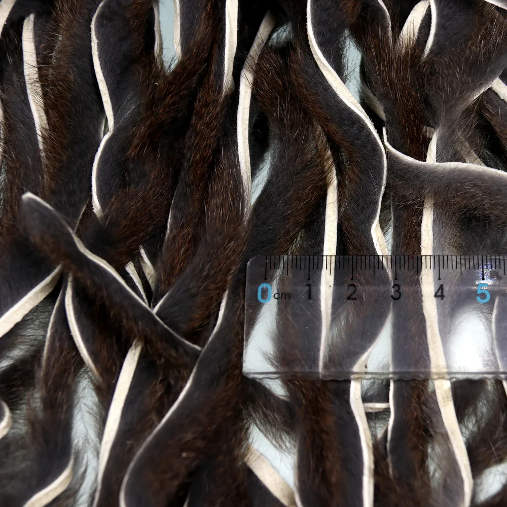 Bimoo-tiras Zonker para atar moscas, Micro Zonker de Color Natural, 2mm ~ 3mm, mitad 1/2 - imagen 5