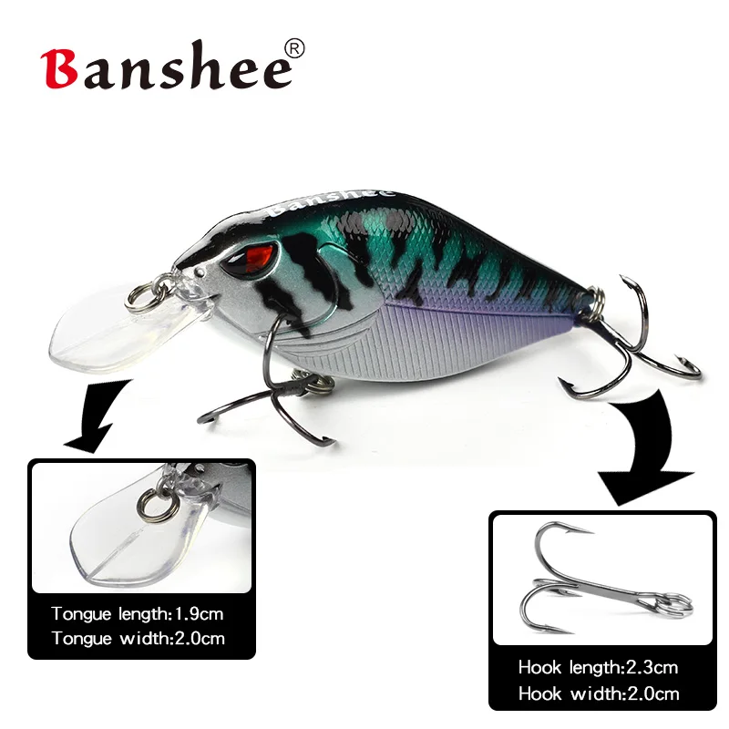 Banshee-señuelo de pesca duro, 7cm, 15/17, 5g, 2019, sonajero/deslizamiento, Crankbait, pesca de Lucio japonés, Wobblers, cebo Artificial flotante - imagen 4