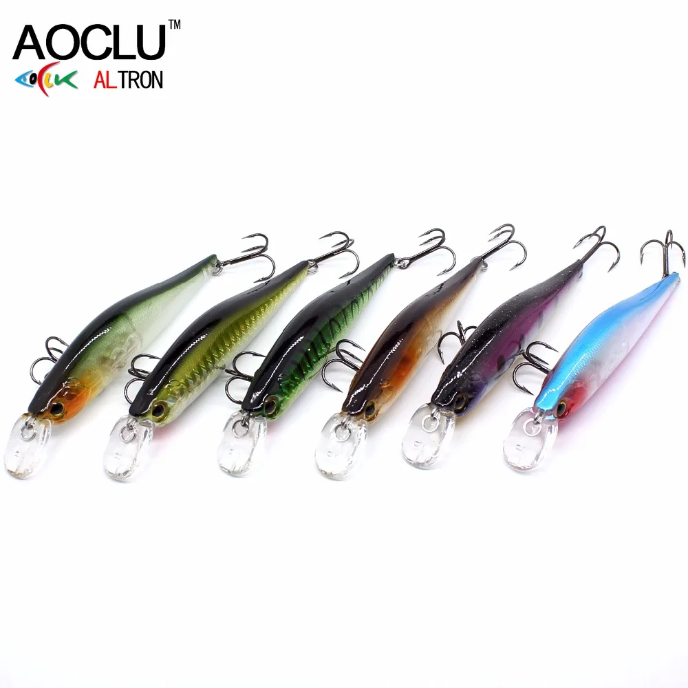 AOCLU-Cebo duro Wobbler que se hunde, manivela Minnow, profundidad de inmersión de 1,2 m, anzuelo largo VMC, calidad asesina de trucha, 95mm, 13g - imagen 5
