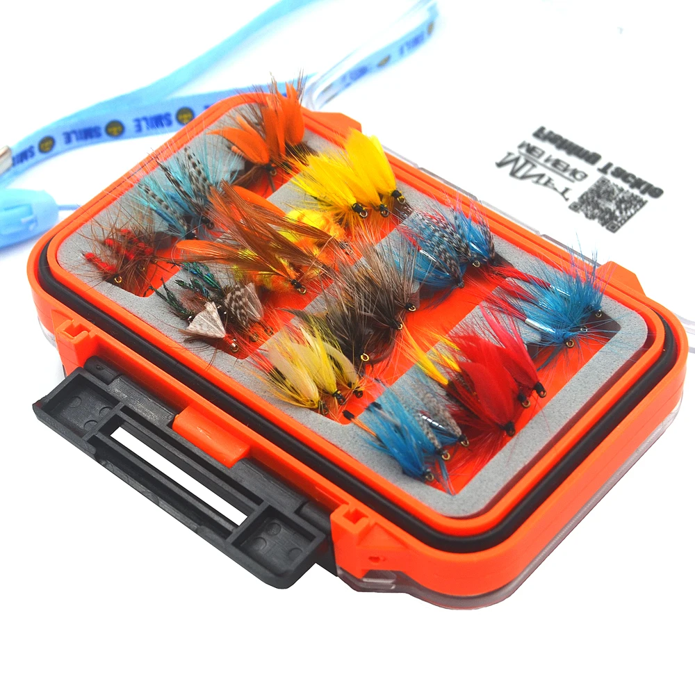 MNFT 72 unids/set conjunto de Señuelos de Pesca con mosca de ninfa seca y húmeda cebo de insectos artificiales anzuelos de pesca con mosca para trucha aparejos con caja impermeable - imagen 3