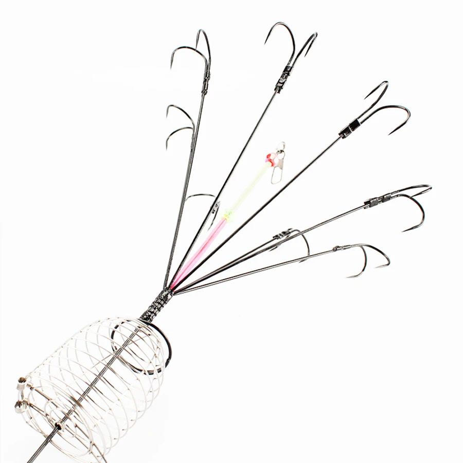 Anzuelo de pulpo para pesca en el mar, anzuelo grande y práctico de 26cm, con jaula de cebo especial para señuelos blandos, accesorios de aparejos - imagen 2