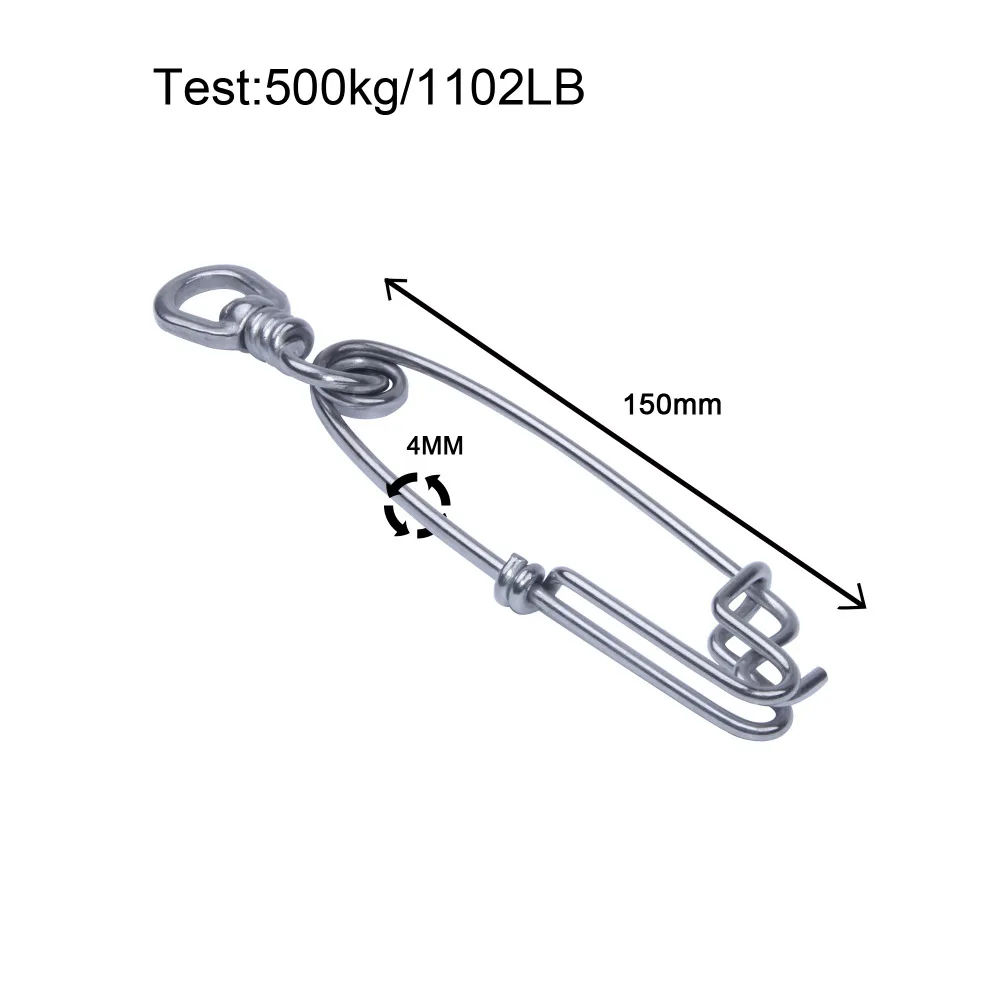 5/20 piezas clips de presión para pesca palangre 400/1100LB, plantilla de atún de acero inoxidable, clips de pesca giratorios, aparejos de conector de pesca - imagen 5