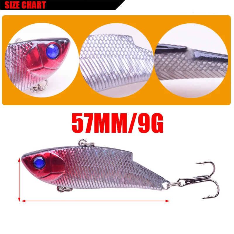 Señuelos de Pesca VIB para invierno, cebo duro Artificial para Pesca de lubina, con vibración de 57mm y 9g, 1 unidad - imagen 2