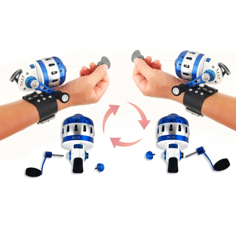 BL35-carrete de pesca Spincast 6 + 1BB, bobina de Metal cerrada, tirachinas, disparar peces al aire libre con pulsera 5 # línea PE 55M - imagen 5