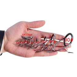 Juego de anillos de ojo de acero inoxidable para caña de pescar, Kit de reparación de línea de puntas de guía KW 6 # - 30 #, 8 unidades