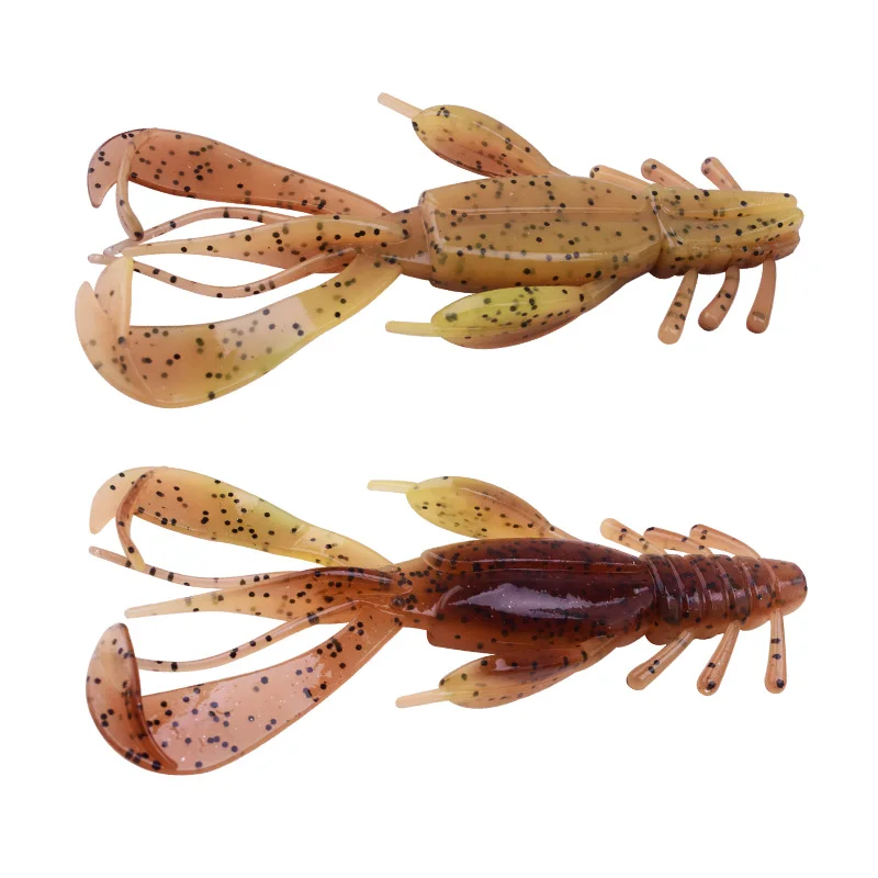 Cebos blandos de pesca de camarón, 100mm, 10,5g, Crankbaits fáciles para carpa, aparejos de pesca de lubina, señuelo de silicona Artificial, 2 uds. - imagen 4