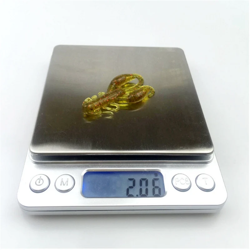 FISHINAPOT-cebos blandos Wobbler para pesca de camarón, cebos artificiales de silicona, 50mm y 2,1g, cebo de gusano suave para lubina, 5 unids/lote - imagen 3