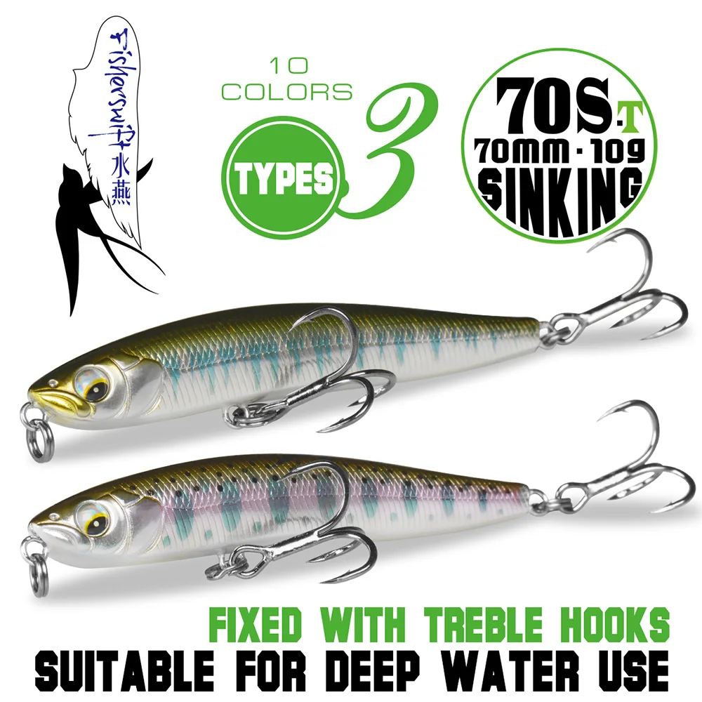 SFT 17g hundimiento lápiz Minnow 10g señuelos duros 4,3g flotante Isca cebo Artificial para Lucio trucha señuelo Wobblers palo señuelo de pesca - imagen 4