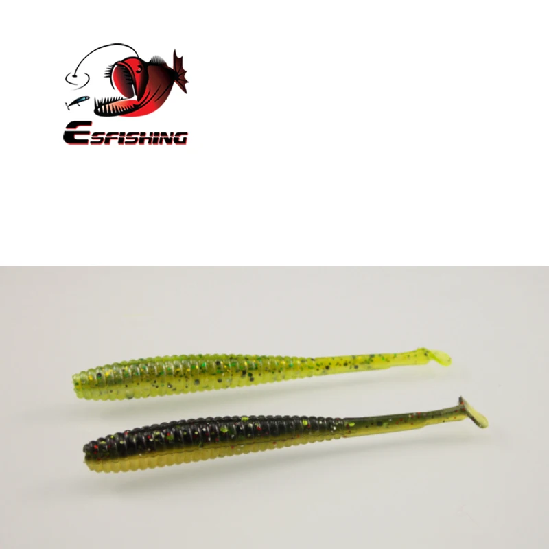 ESFISHING Señuelos blandos cebo de Pesca I Shad Tail 10 Uds 70mm mar silicona plástico Wobblers Pesca alimentador PVA Mini T cola lubina rosa - imagen 4