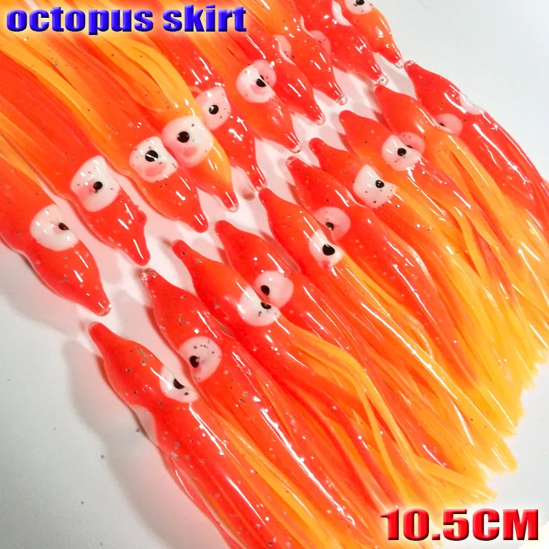 20123 faldas de pesca sotf de pulpo, 17 tipos de pesca, usted elige cada tipo, 20 unids/lote, la longitud es de 10,5 CM - imagen 2